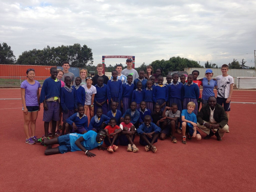 The whole group at Lornah Kiplagat's all-weather track in Iten