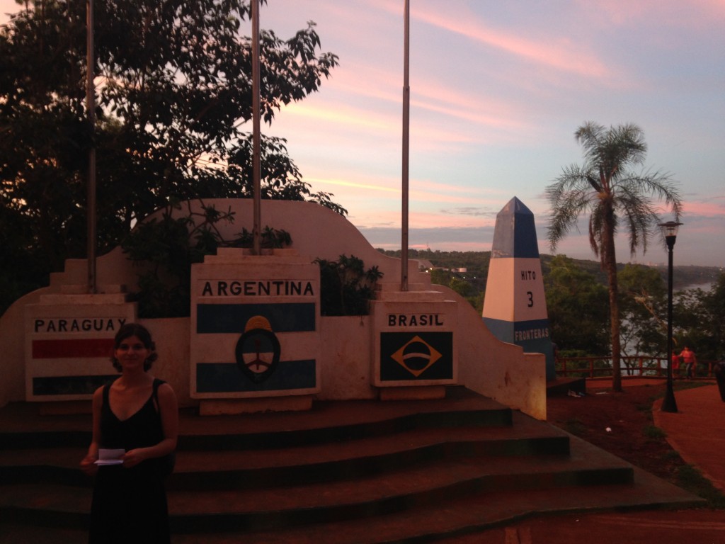 Sunset over three countries