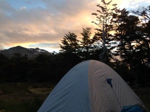 Campsite #1 at dusk. 